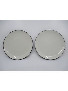 NORITAKE set of 2 COLORWAVE BLACK / GRAPHITE SALAD PLATES - (Coupe) 8 3/8"